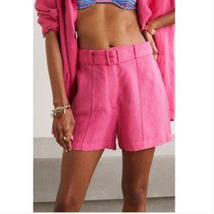 Solid & Striped Tailored Linen Shorts Fuchsia Pink